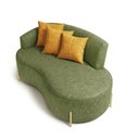 Ver imagem 3 de Sofá 2 Lugares Orgânico 140cm Morgan Pé Ferro Dourado Napoli Verde/amarelo D03 - D'rossi