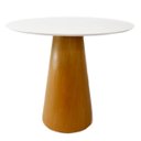 Ver imagem 1 de Mesa de Jantar Cone 100cm Base Madeira Marfim Claro Laca Branca