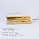 Ver imagem 4 de Extensão Madeira Régua Elétrica 3 Tomadas Branca