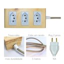 Ver imagem 3 de Extensão Madeira Régua Elétrica 3 Tomadas Branca