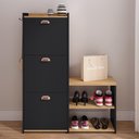 Ver imagem 2 de Sapateira Estreita 3 Gavetas Organizadora Banqueta Calçados Gancho Casaco Bolsa Hall Entrada Quarto