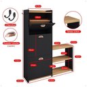 Ver mais imagens de Sapateira Estreita 3 Gavetas Organizadora Banqueta Calçados Gancho Casaco Bolsa Hall Entrada Quarto