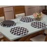 Kit 4 Peças Jogo Americano Base Redonda Mdf 0,35cm X 0,35cm Sousplat Mesa Posta Cozinha Chevron - 2