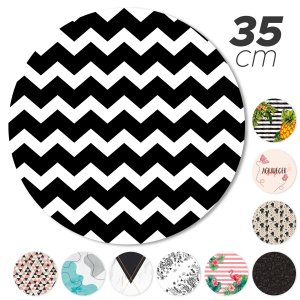 Kit 4 Peças Jogo Americano Base Redonda Mdf 0,35cm X 0,35cm Sousplat Mesa Posta Cozinha Chevron
