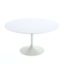 Ver imagem 1 de Mesa Saarinen Redonda 137cm Madeira Base Branca Laca Branca