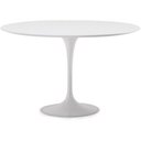 Ver imagem 1 de Mesa Saarinen Redonda 124cm Madeira Base Branca Laca Branca