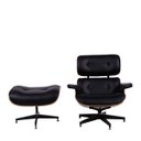 Ver imagem 3 de Poltrona Charles Eames com Puff Couro Natural Preto