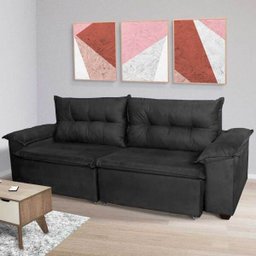 Sofá Maestro Retrátil e Reclinável Preto - WS Estofados - 1