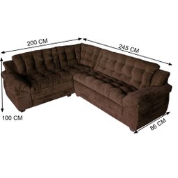 Sofá Madrid Premium Suede Velut Café - Ws Estofados - 2