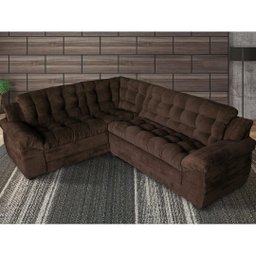 Sofá Madrid Premium Suede Velut Café - Ws Estofados - 1