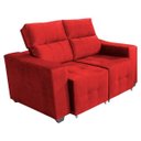 Ver imagem 2 de Conjunto Sofá Alfa 2 e 3 Lugares Retrátil e Reclinável Vermelho - Ws Estofados