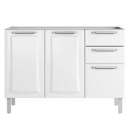 Balcão de Cozinha Itatiaia Aço com Entrada para Pia 3 Portas 2 Gavetas Branco Tarsila - 2