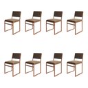 Ver imagem 1 de Kit 8 Cadeiras de Jantar Industrial Isa Assento Veludo Marrom Base Cobre