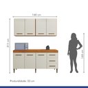 Ver imagem 7 de Cozinha Modulada 3 Peças Kaiki Móveis Atenas Marrom Off White