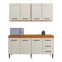 Ver imagem 1 de Cozinha Modulada 3 Peças Kaiki Móveis Atenas Marrom Off White