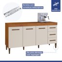 Ver imagem 6 de Cozinha Modulada 3 Peças Kaiki Móveis Atenas Marrom Off White