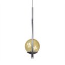 Ver imagem 3 de Pendente Lustre On Loop Prata com Globo de Vidro Âmbar