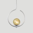 Ver imagem 2 de Pendente Lustre On Loop Prata com Globo de Vidro Âmbar