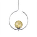 Ver imagem 1 de Pendente Lustre On Loop Prata com Globo de Vidro Âmbar