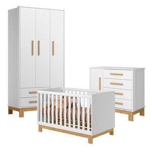 Conjunto Quarto Infantil Posadas Branco Acetinado