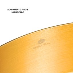 Cuba Redonda Banheiro Aço Inox 304 Dourada com Válvula Click - 4