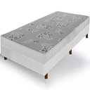Ver imagem 1 de Cama Box Branca + Colchão Solteiro Andes Liso Branco Espuma D20 88x188x51cm
