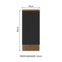 Ver imagem 3 de Balcão Armário de Cozinha 35 cm 1 Porta Rustic/Preto Agata Madesa
