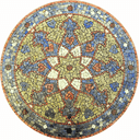 Ver imagem 1 de Mandala Indiana Piso Mosaico Noite Árabe 100cm