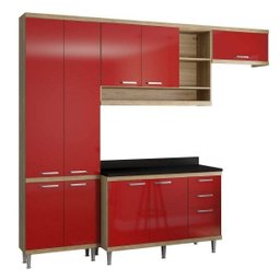 Cozinha Completa com Tampo 9 Portas 5 Peças Sicília Multimóveis - 1 Cozinha Completa com Tampo 9 Portas 5 Peças Sicília Multimóveis - 1