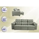 Ver imagem 2 de Sofá Itália 2,25M Retrátil e Reclinável Tecido Suede Cinza - WS Estofados