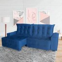 Ver imagem 1 de Sofá Euro Retrátil e Reclinável 2,00m Veludo Light Azul - Ws Estofados