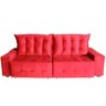 Sofá Euro Retrátil e Reclinável 3,00M Veludo Light Vermelho - WS Estofados - 2