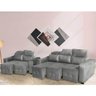 Conjunto Sofá Alfa 2 e 3 Lugares Retrátil e Reclinável Cinza - WS Estofados - 1