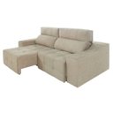 Ver imagem 2 de Sofá Retrátil e Reclinável Top Lubeck 210 Suede Amassado Bege - WS Estofados