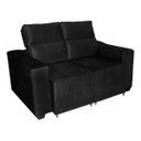 Ver imagem 2 de Sofá Retrátil e Reclinável Alfa 2 Lugares Preto - Ws Estofados