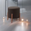 Ver imagem 2 de Puff Estofado Decorativo Redondo Thor Suede Marrom