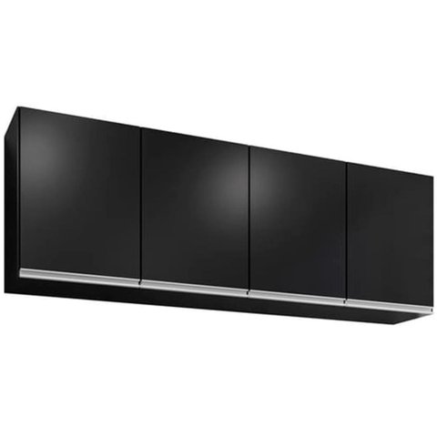 Armário Aéreo para Cozinha 4 Portas 160cm Lina M05 Preto - Inoviza