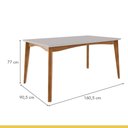 Ver imagem 3 de Mesa de Jantar 6 Lugares 160cmx90cm Monalisa Madeira Maciça Natural/off White Nesher
