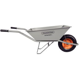 Carrinho de Mão Extraforte Tramontina com Caçamba Extraforte Metálica Cinza 65 L, Braço Metálico Tra - 2