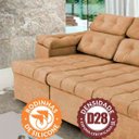 Ver imagem 3 de Sofá Retrátil e Reclinável Glamour 225 Castor - WS Estofados