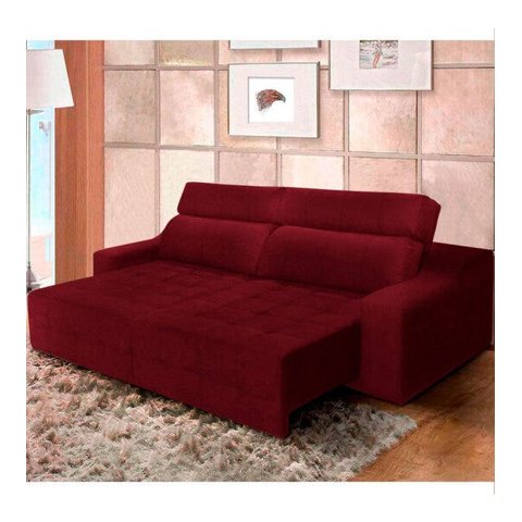Sofá Top Lubeck Retrátil e Reclinável 250 Vermelho WS Estofados