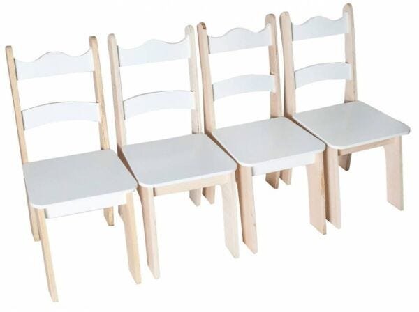 Mesa Infantil com 4 Cadeiras Branca Fashion Toys - 2