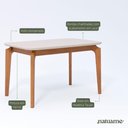 Ver imagem 3 de Conjunto Mesa Ficus 1,30 com 4 Cadeiras Buriti Mdf e Conforto Madeira/off White/linho Cinza