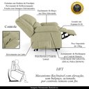 Ver imagem 3 de Poltrona do Papai Reclinável Sala de Cinema Madrid Elevação Lift Elétrico Linho Bege G26 Gran Belo