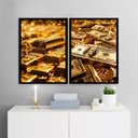 Ver imagem 1 de Kit 2 Quadros Arquétipo Dinheiro Fortuna 24x18cm - com Vidro:moldura Preta