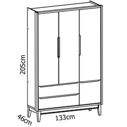 Jogo de Quarto para Bebê Completo 3 Portas Classic New Areia Fosco com Madeira - MoveisAqui - 7