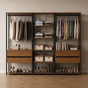 Ver imagem 1 de Guarda-Roupas Closet Mod Siena 202cm 4 Gavetas 2 Cabideiros e 7 Prateleiras Yescasa