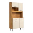 Ver imagem 1 de Armario de Cozinha Malta com 4 Portas e 1 Gaveta Cinamomo Touch/Off White