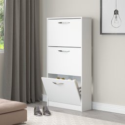 Sapateira com 3 Portas Basculante 127 x 64 Cm MDP Branco 1035 - MENU - 1