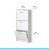 Sapateira com 3 Portas Basculante 127 x 64 Cm MDP Branco 1035 - MENU - 3